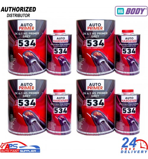 HB Body 534 2K High Build Grey Primer 20L Kit (4L + 1L Hardener)